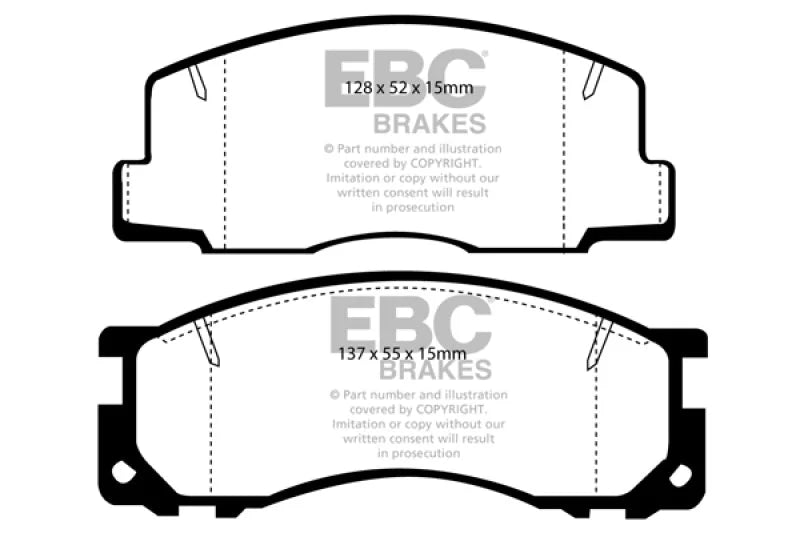EBC 90-93 Toyota Previa Rear Drums Ultimax2 Front Brake Pads - Main Product View