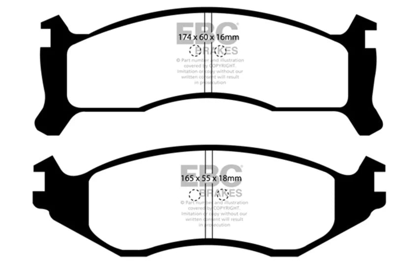 EBC 91-93 Chrysler Fifth Avenue 3.8 Redstuff Front Brake Pads - Main Product View