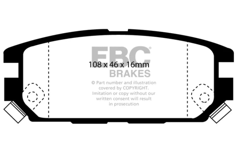 EBC 91-93 Dodge Stealth 3.0 4WD Greenstuff Rear Brake Pads - Main Product View