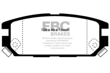 Load image into Gallery viewer, EBC 91-93 Dodge Stealth 3.0 4WD Redstuff Rear Brake Pads - Side View