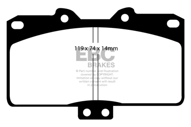 EBC 91-93 Dodge Stealth 3.0 4WD Yellowstuff Front Brake Pads - Main Product View