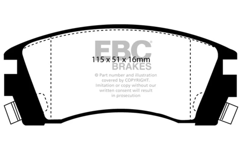 EBC 91-93 Nissan NX 2.0 Greenstuff Front Brake Pads - Main Product View