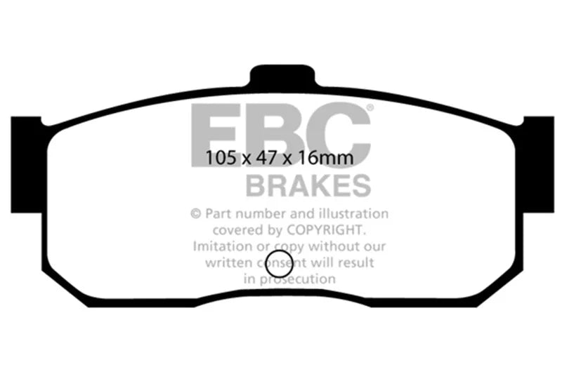 EBC 91-97 Infiniti G20 2.0 Yellowstuff Rear Brake Pads - Main Product View