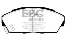 Load image into Gallery viewer, EBC 92-94 Acura Integra 1.7 Vtec Redstuff Front Brake Pads - Main Product View