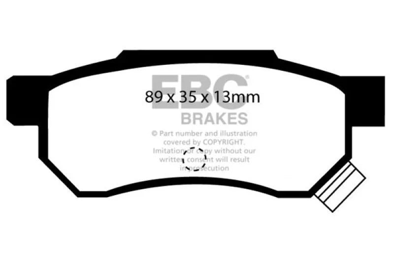 EBC 92-94 Acura Integra 1.7 Vtec Yellowstuff Rear Brake Pads - Main Product View