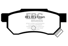 Load image into Gallery viewer, EBC 92-94 Acura Integra 1.7 Vtec Yellowstuff Rear Brake Pads - Main Product View