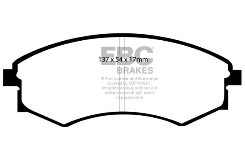 EBC 92-95 Hyundai Elantra 1.6 Ultimax2 Front Brake Pads - Main Product View