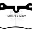 Load image into Gallery viewer, EBC 92-95 Nissan Skyline (R32) 2.6 Twin Turbo GT-R V-Spec Ultimax2 Front Brake Pads - Side View