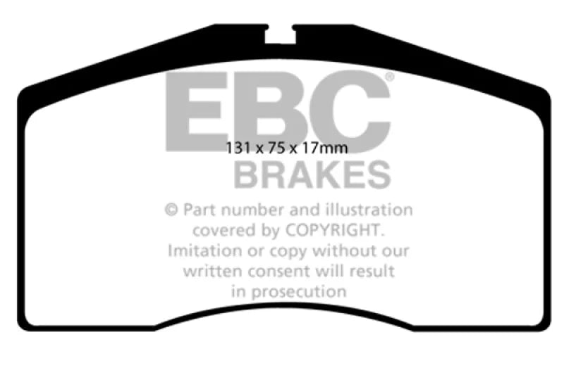EBC 92-95 Porsche 928 5.4 Greenstuff Front Brake Pads - Side View