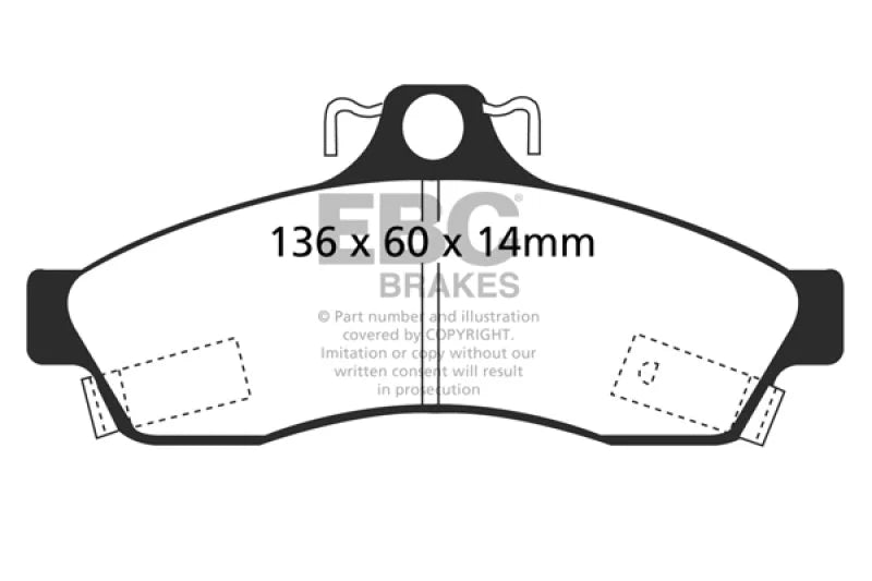 EBC 92-96 Chevrolet Caprice 4.3 Police Redstuff Rear Brake Pads - Main Product View
