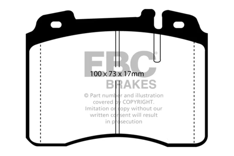 EBC 92-96 Ferrari 512TR 5.0 Yellowstuff Front Brake Pads - Main Product View