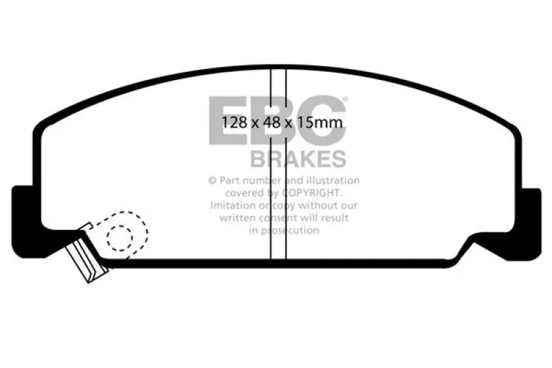 EBC 93-95 Honda Civic Coupe 1.5 DX Yellowstuff Front Brake Pads - Main Product View