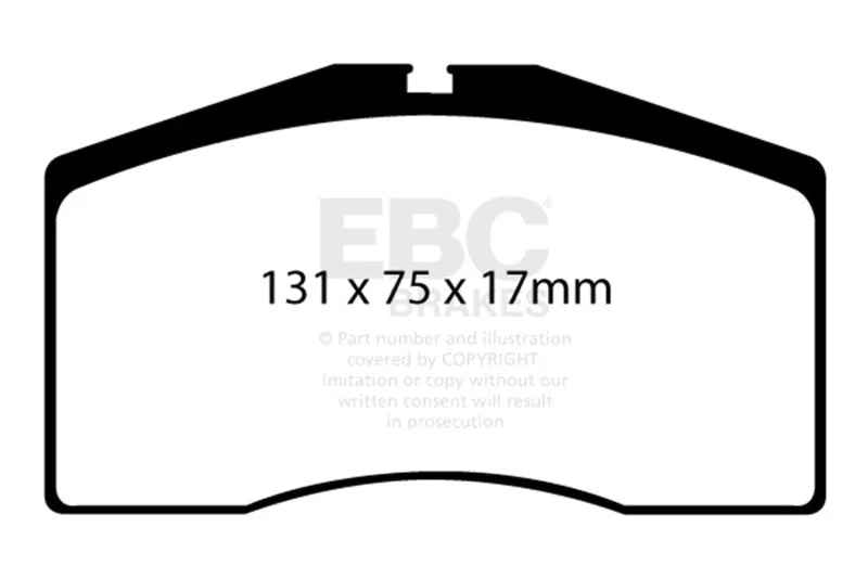 EBC 93-95 Porsche 911 (964) 3.6 Turbo Redstuff Front Brake Pads - Main Product View