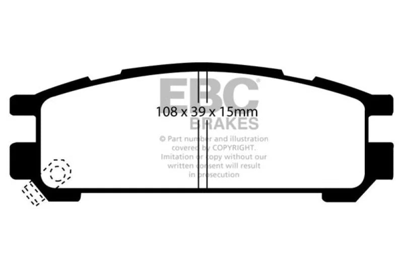 EBC 93-96 Subaru Impreza 1.8 Redstuff Rear Brake Pads - Main Product View