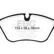 Load image into Gallery viewer, EBC 93-97 Volvo 850 2.3 Turbo Redstuff Front Brake Pads - Side View