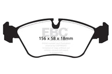 Load image into Gallery viewer, EBC 93-97 Volvo 850 2.3 Turbo Redstuff Front Brake Pads - Side View