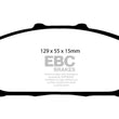 Load image into Gallery viewer, EBC 94-01 Acura Integra 1.8 Ultimax2 Front Brake Pads - Side View