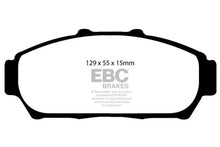 Load image into Gallery viewer, EBC 94-01 Acura Integra 1.8 Ultimax2 Front Brake Pads - Side View