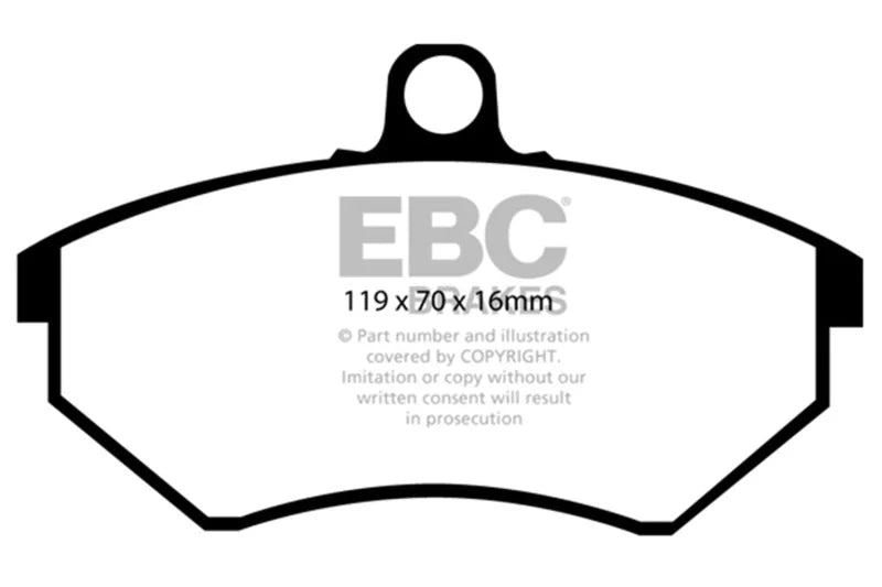 EBC 94 Volkswagen Cabriolet 1.8 Redstuff Front Brake Pads - Main Product View