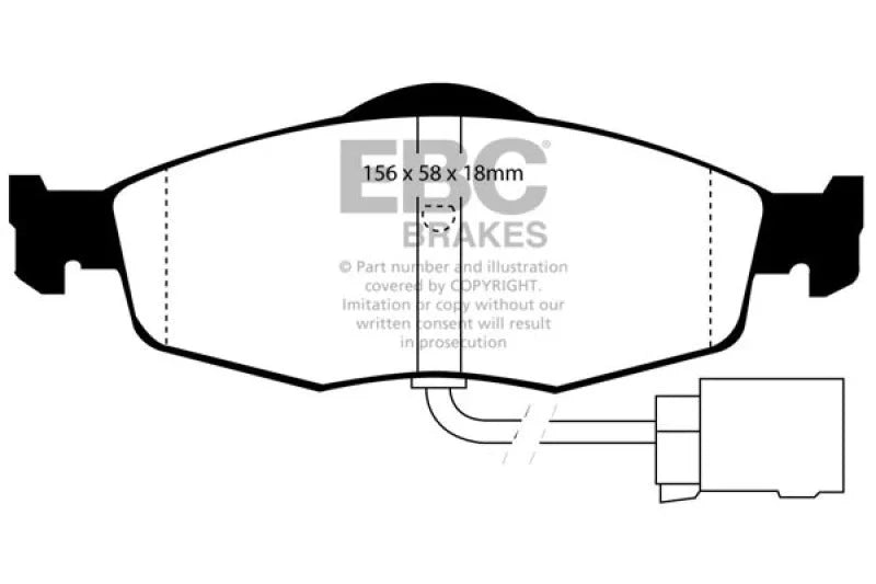 EBC 95-00 Ford Contour 2.0 Yellowstuff Front Brake Pads - Main Product View