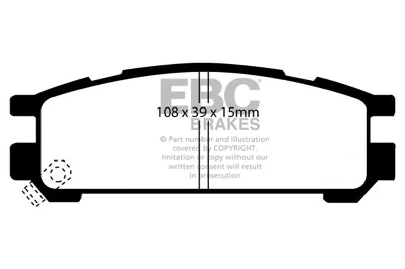 EBC 95-96 Subaru Impreza 2.2 Bluestuff Rear Brake Pads - Side View