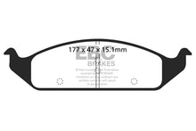 Load image into Gallery viewer, EBC 95-97 Chrysler Cirrus 2.4 (14in Wheels) Ultimax2 Front Brake Pads - Side View