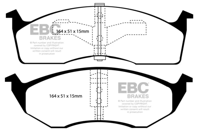 EBC 95-97 Chrysler Concorde 3.3 Yellowstuff Front Brake Pads - Main Product View