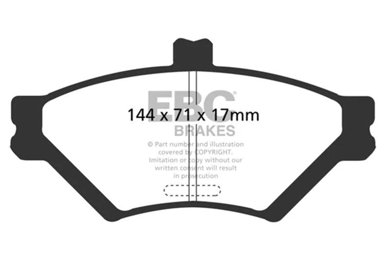 EBC 95-97 Ford Crown Victoria 4.6 (Phenolic Pistons) Yellowstuff Front Brake Pads - Main Product View