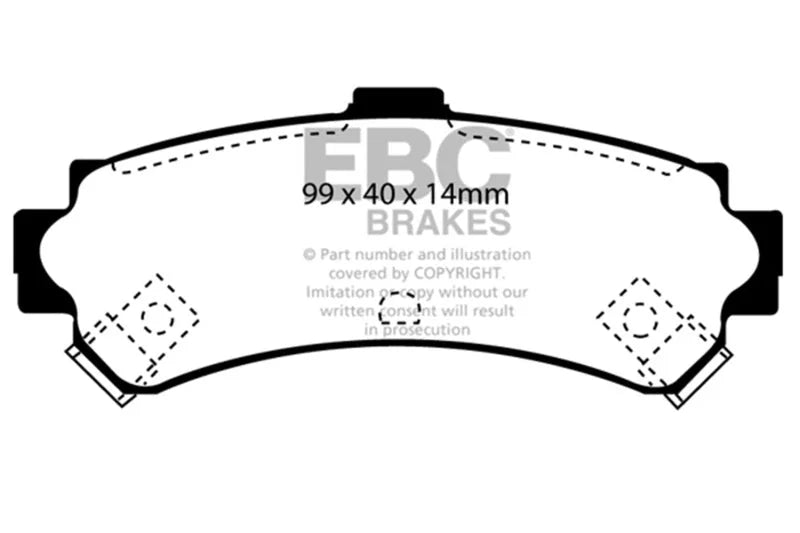 EBC 95-97 Nissan Sentra 1.6 Redstuff Rear Brake Pads - Main Product View
