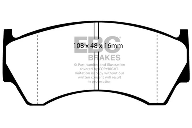 EBC 95-97 Nissan Sentra 1.6 Yellowstuff Front Brake Pads - Main Product View