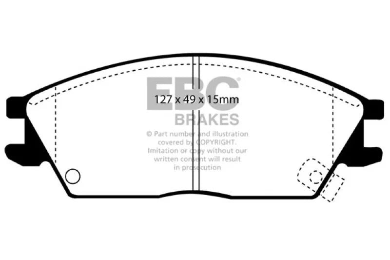 EBC 95-99 Hyundai Accent Ultimax2 Front Brake Pads - Main Product View