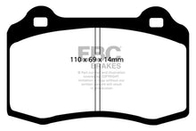 Load image into Gallery viewer, EBC 96-00 Lotus Esprit Turbo 2.0 Turbo GT3 Redstuff Front Brake Pads - Side View