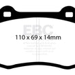 Load image into Gallery viewer, EBC 96-00 Lotus Esprit Turbo 2.0 Turbo GT3 Yellowstuff Rear Brake Pads - Main Product View