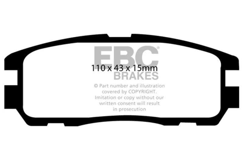 EBC 96-98 Acura SLX 3.2 Greenstuff Rear Brake Pads - Main Product View
