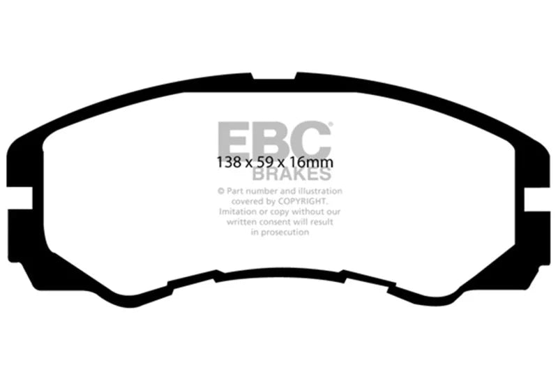 EBC 96-98 Acura SLX 3.2 Yellowstuff Front Brake Pads - Main Product View
