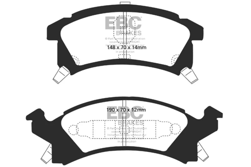 EBC 96-98 Buick Skylark 2.4 Greenstuff Front Brake Pads - Main Product View