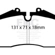 Load image into Gallery viewer, EBC 96-98 Porsche 911 (993) 3.6 Carrera 4S Yellowstuff Rear Brake Pads - Side View