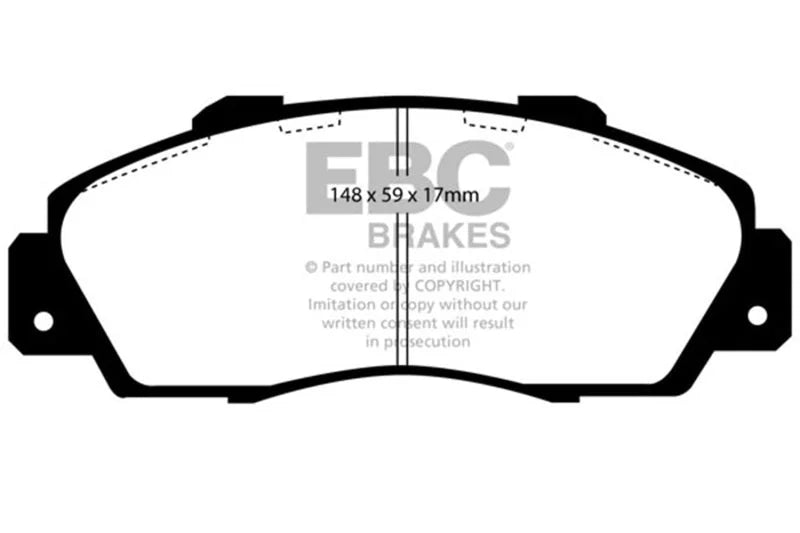 EBC 97-01 Acura Integra Type R Bluestuff Front Brake Pads - Side View