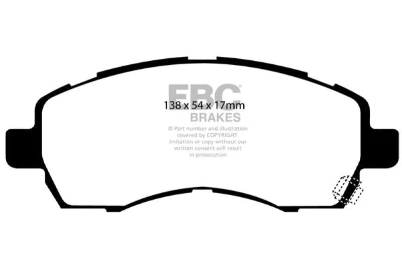 EBC 97-98 Subaru Impreza 1.8 Yellowstuff Front Brake Pads - Main Product View