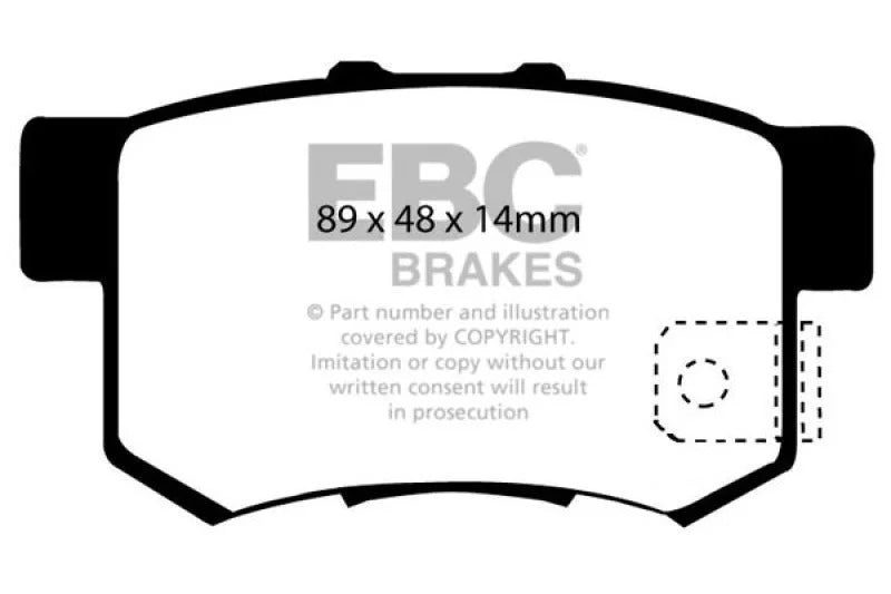 EBC 97 Acura CL 2.2 Greenstuff Rear Brake Pads - Main Product View