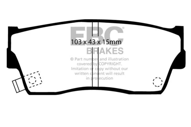 EBC 98-00 Chevrolet Tracker 1.6 (2 Door) Greenstuff Front Brake Pads - Main Product View