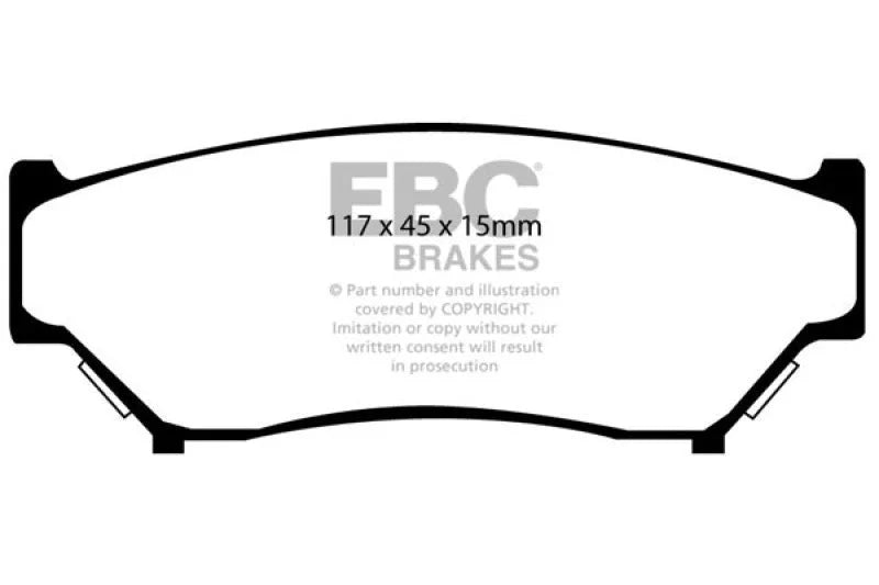 EBC 98-00 Chevrolet Tracker 1.6 (4 Door) Yellowstuff Front Brake Pads - Main Product View