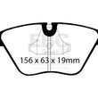 Load image into Gallery viewer, EBC 98-02 BMW Z3 3.2 (M-Coupe) Greenstuff Front Brake Pads - Side View