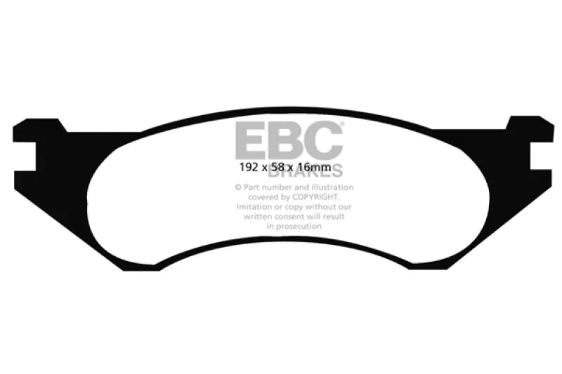 EBC 98-02 Dodge Ram Van B1500 Yellowstuff Front Brake Pads - Main Product View