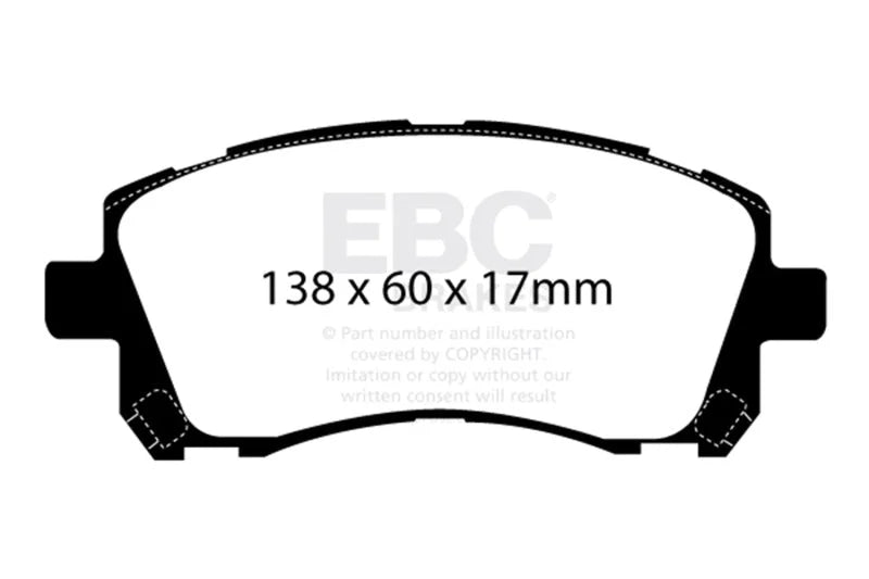 EBC 98-02 Subaru Forester 2.5 Greenstuff Front Brake Pads - Main Product View