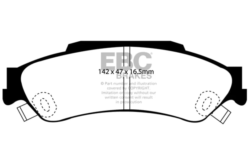 EBC 98-05 Chevrolet Blazer 4.3 2WD Yellowstuff Rear Brake Pads - Main Product View