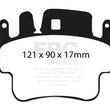 Load image into Gallery viewer, EBC 98-05 Porsche 911 (996) (Cast Iron Rotor only) 3.4 Carrera 2 Yellowstuff Front Brake Pads - Side View