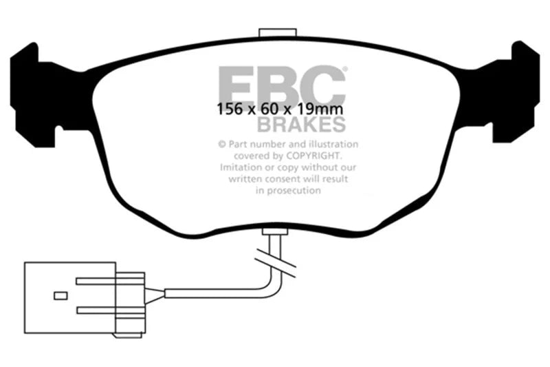 EBC 98-99 Ford Contour 2.5 SVT Redstuff Front Brake Pads - Main Product View