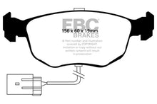 Load image into Gallery viewer, EBC 98-99 Ford Contour 2.5 SVT Yellowstuff Front Brake Pads - Side View