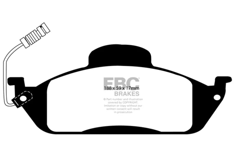 EBC 98 Mercedes-Benz M-Class (ML) ML320 3.2 Ultimax2 Front Brake Pads - Main Product View